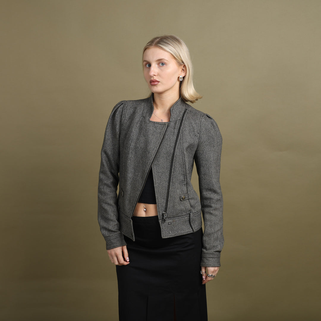 Armani Exchange Bomber Jacket Grey Women's UK 8