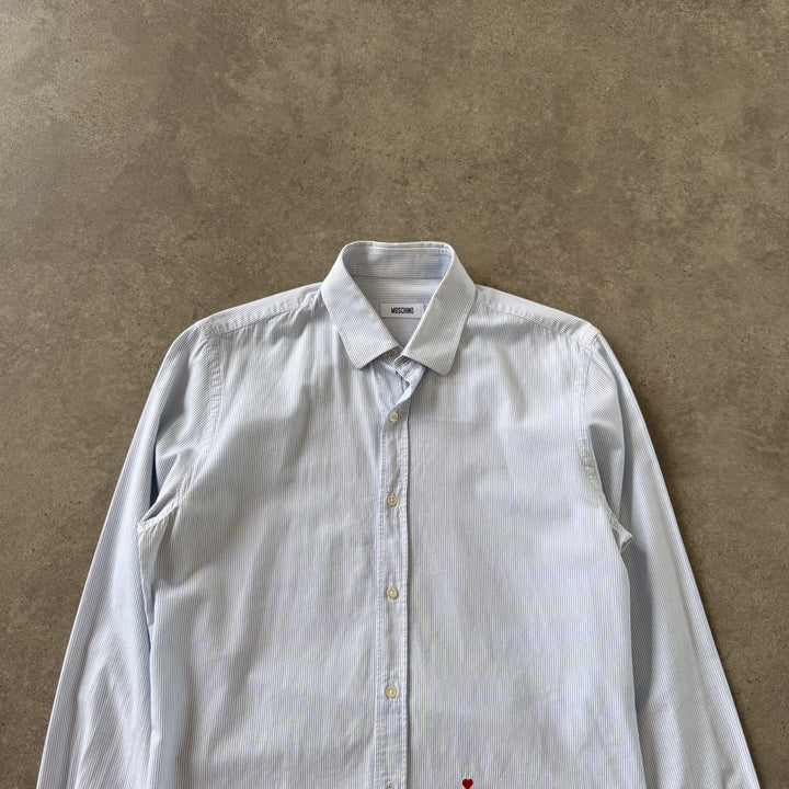 Moschino Dress Shirt White & Blue Women's S