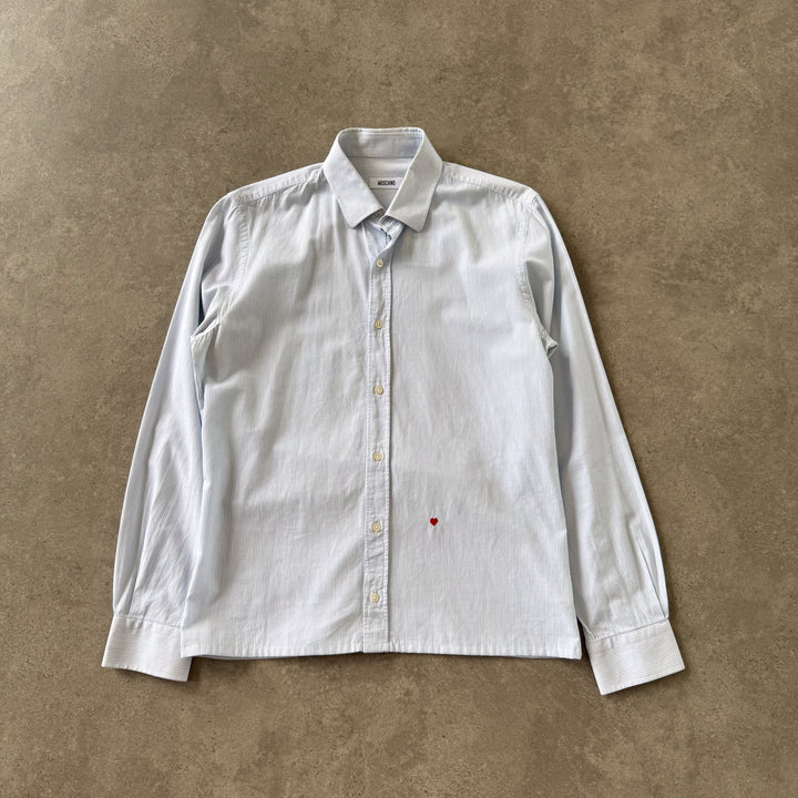 Moschino Dress Shirt White & Blue Women's S