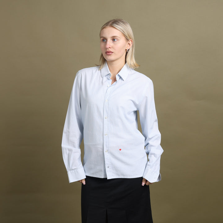 Moschino Dress Shirt White & Blue Women's S