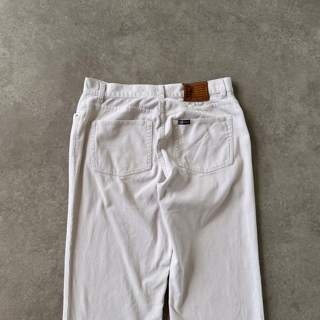 Ralph Lauren Cord Trousers Cream Women's W32 x L32