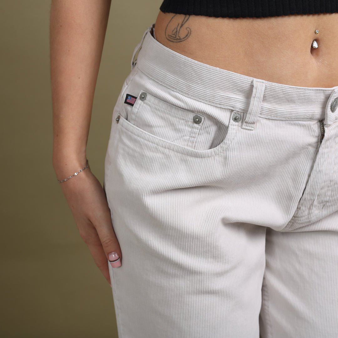 Ralph Lauren Cord Trousers Cream Women's W32 x L32