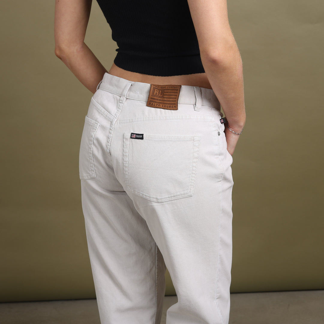 Ralph Lauren Cord Trousers Cream Women's W32 x L32