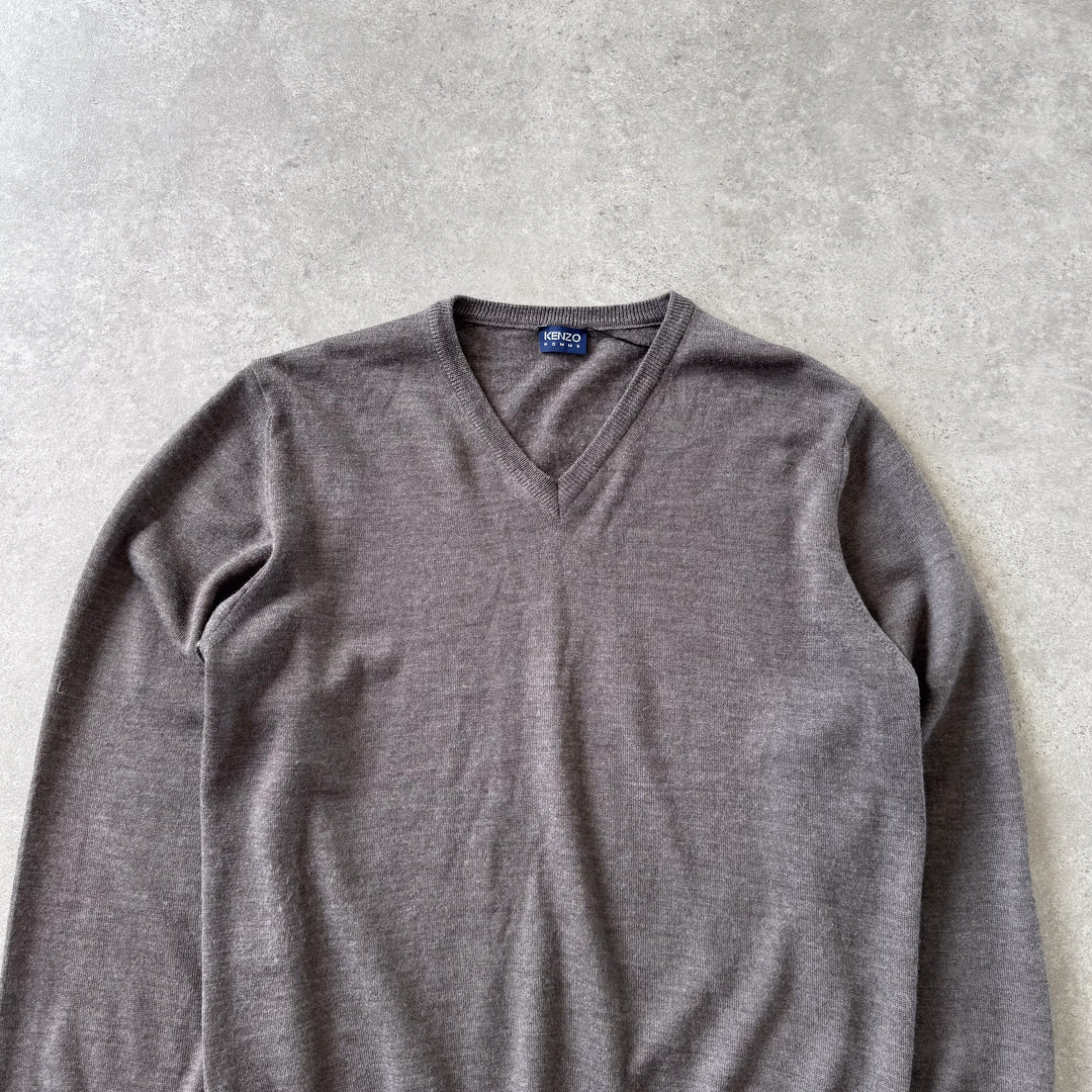 Kenzo V-Neck Jumper Brown Men's M