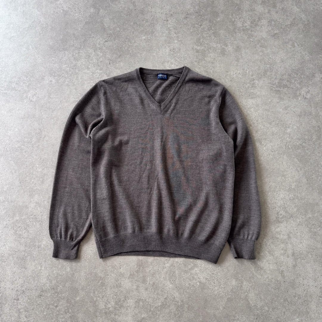 Kenzo V-Neck Jumper Brown Men's M