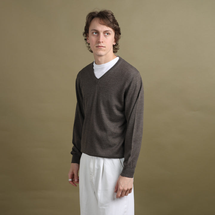 Kenzo V-Neck Jumper Brown Men's M