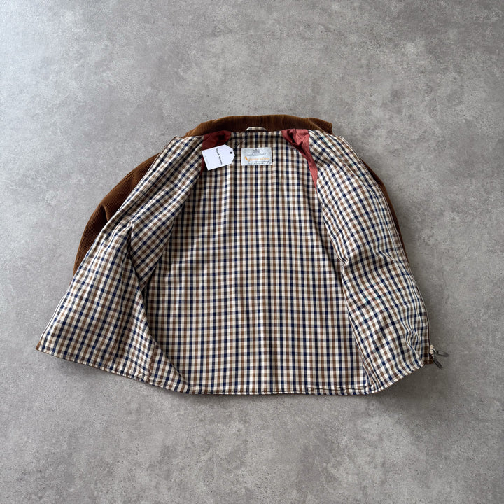 Aquascutum Cord Harrington Jacket Brown Women's UK 14