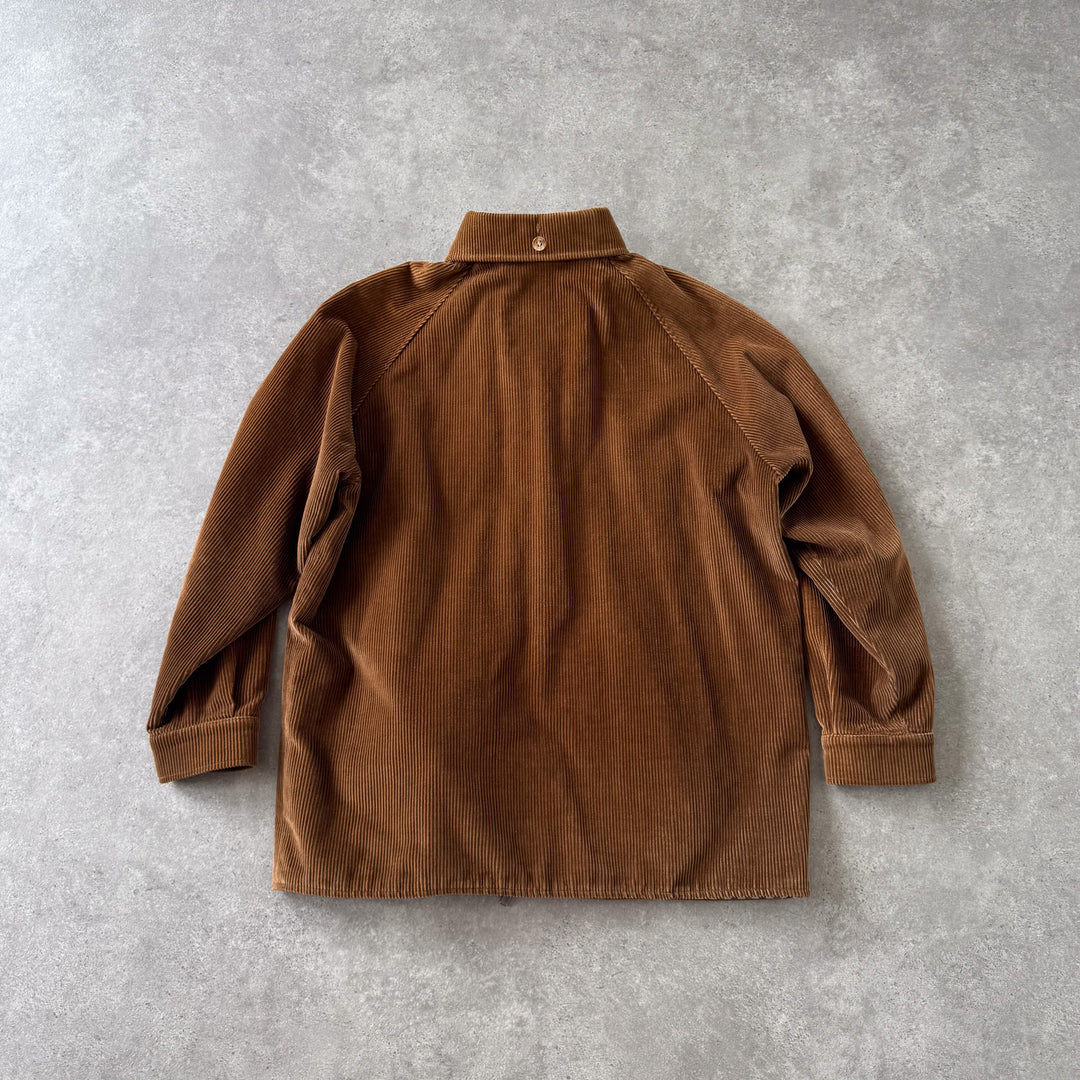 Aquascutum Cord Harrington Jacket Brown Women's UK 14