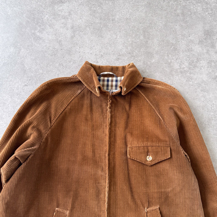 Aquascutum Cord Harrington Jacket Brown Women's UK 14