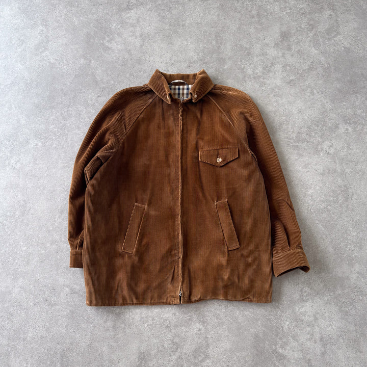 Aquascutum Cord Harrington Jacket Brown Women's UK 14