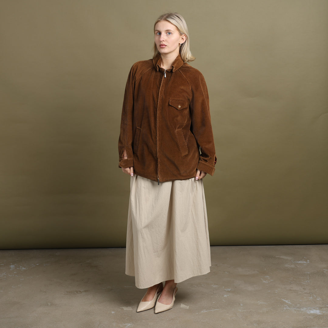 Aquascutum Cord Harrington Jacket Brown Women's UK 14