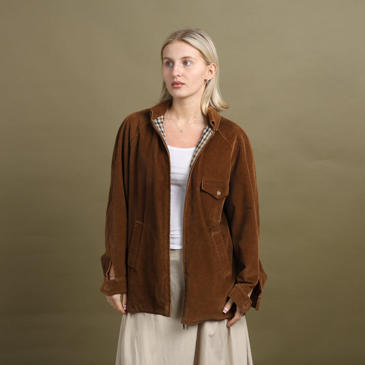 Aquascutum Cord Harrington Jacket Brown Women's UK 14