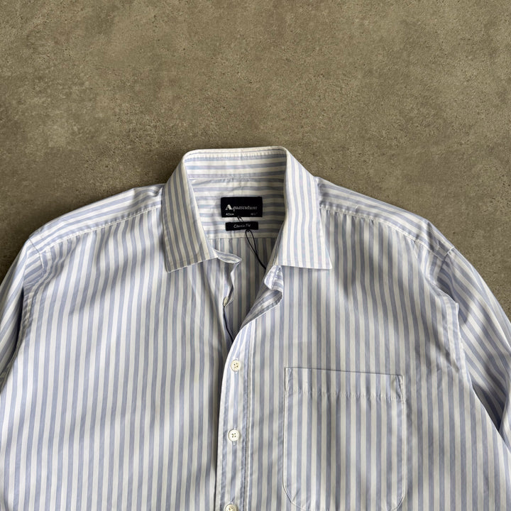 Aquascutum Shirt Light Blue & White Men's M