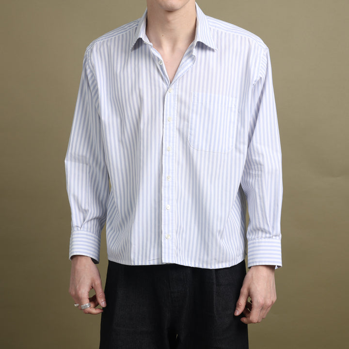 Aquascutum Shirt Light Blue & White Men's M