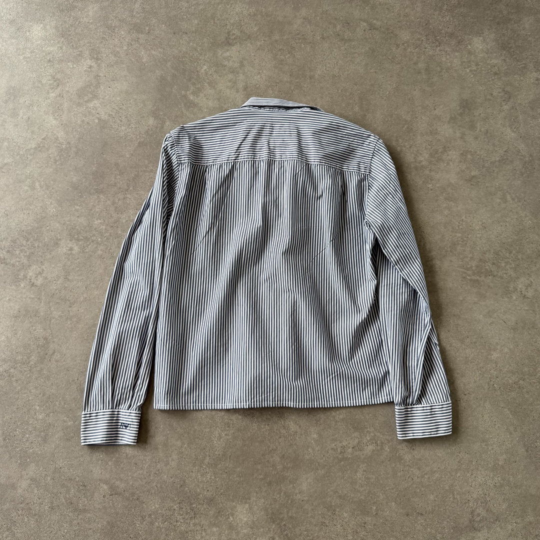Armani Jeans Dress Shirt White & Navy Blue Men's M
