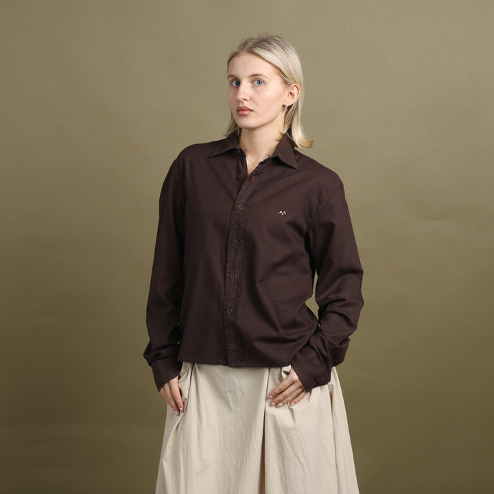 Thomas Burberry Oxford Shirt Brown Women's UK 10