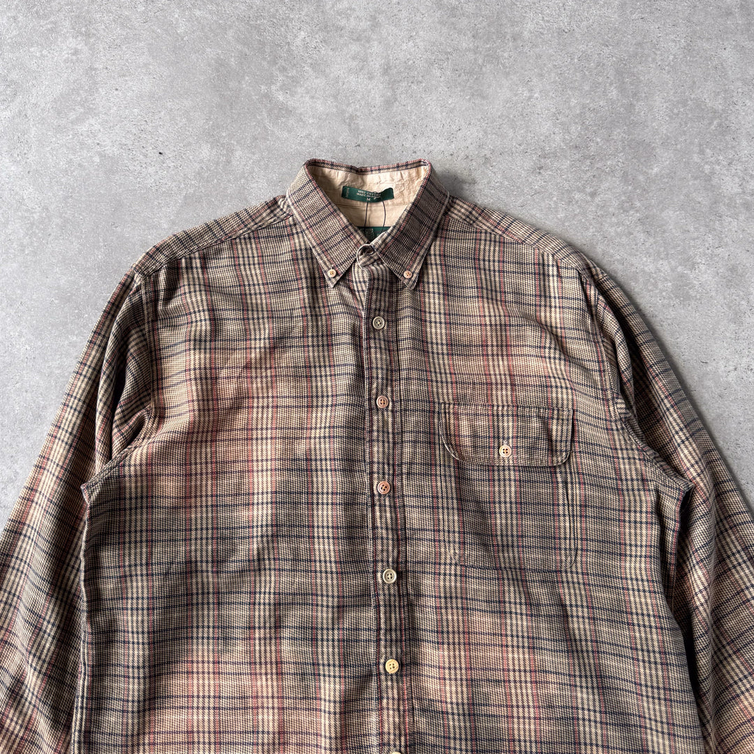 Orvis Flannel Shirt Brown Men's M