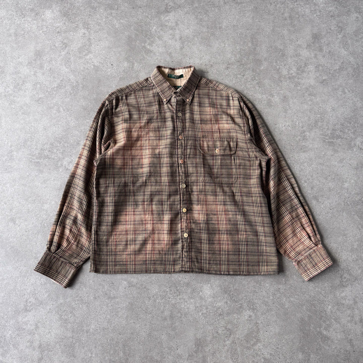 Orvis Flannel Shirt Brown Men's M