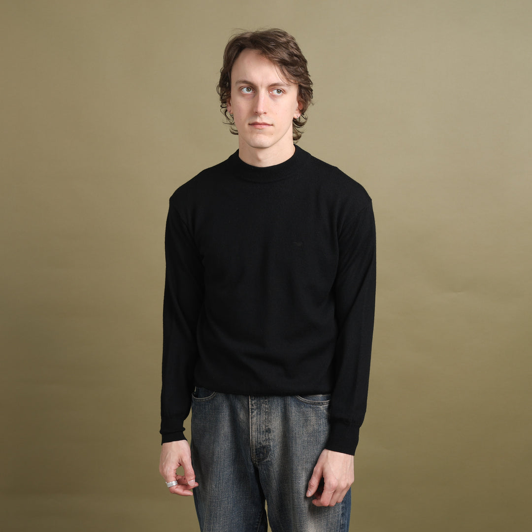 Emporio Armani Mock Neck Jumper Black Men's M
