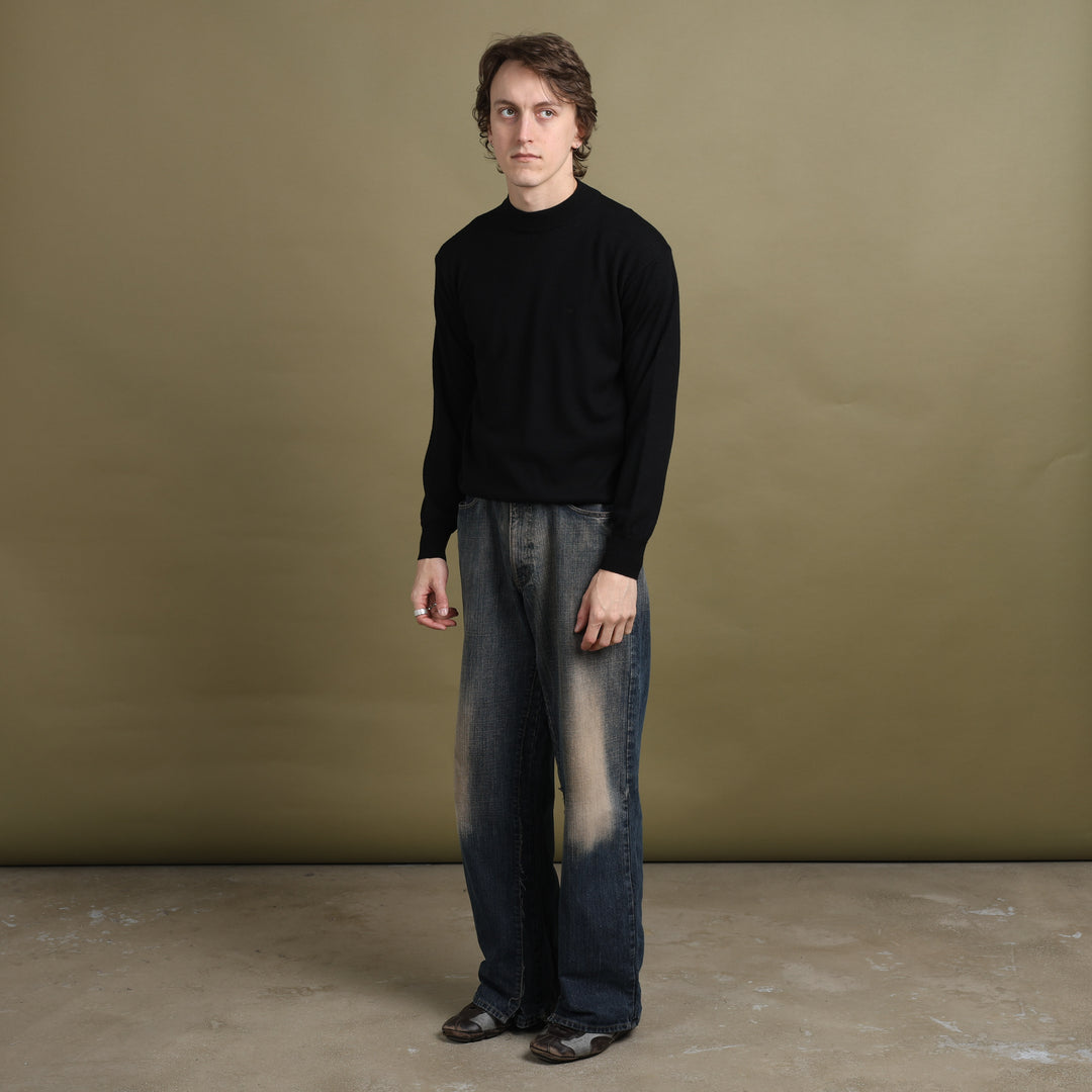 Emporio Armani Mock Neck Jumper Black Men's M
