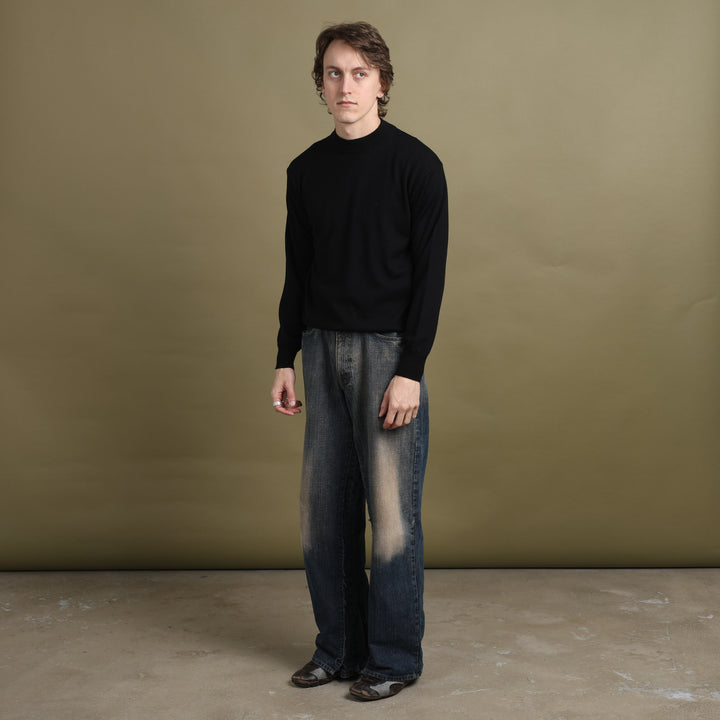 Emporio Armani Mock Neck Jumper Black Men's M