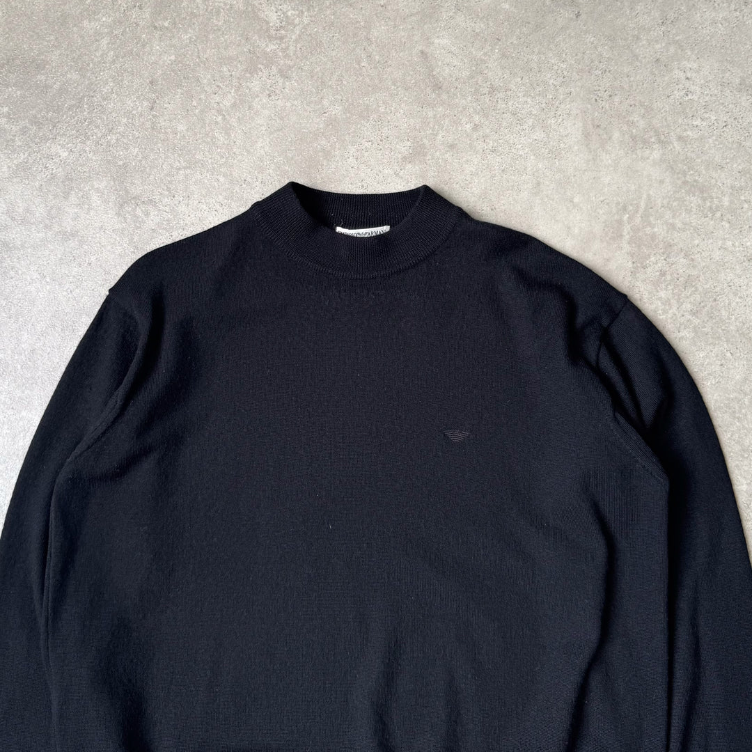 Emporio Armani Mock Neck Jumper Black Men's M