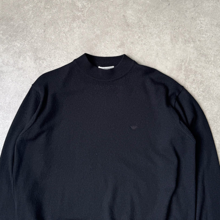 Emporio Armani Mock Neck Jumper Black Men's M