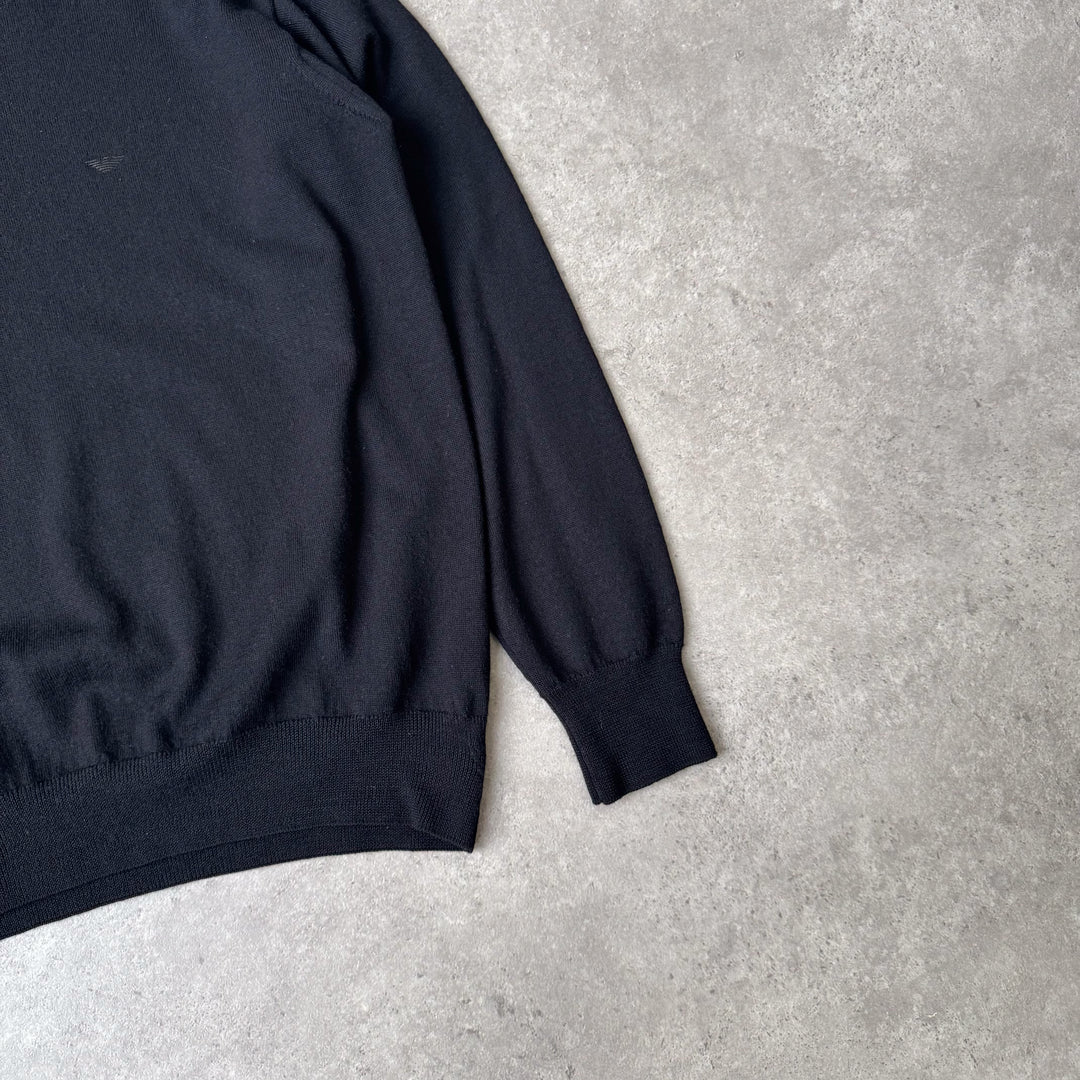 Emporio Armani Mock Neck Jumper Black Men's M