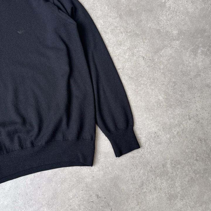 Emporio Armani Mock Neck Jumper Black Men's M