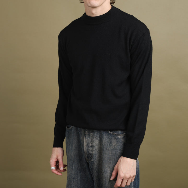 Emporio Armani Mock Neck Jumper Black Men's M