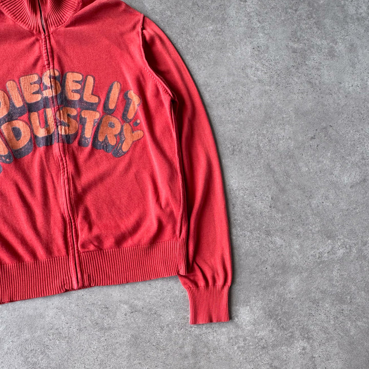 Diesel Full Zip Jumper Coral Red Men's M