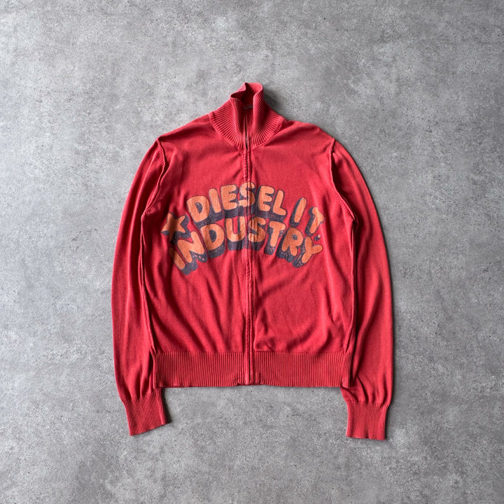 Diesel Full Zip Jumper Coral Red Men's M