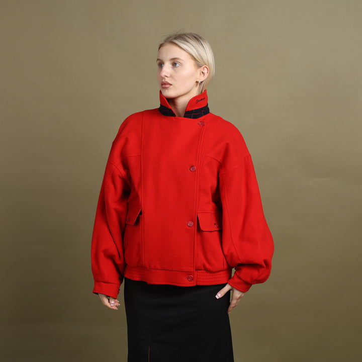 Burberry's Bomber Jacket Red Women's UK 14