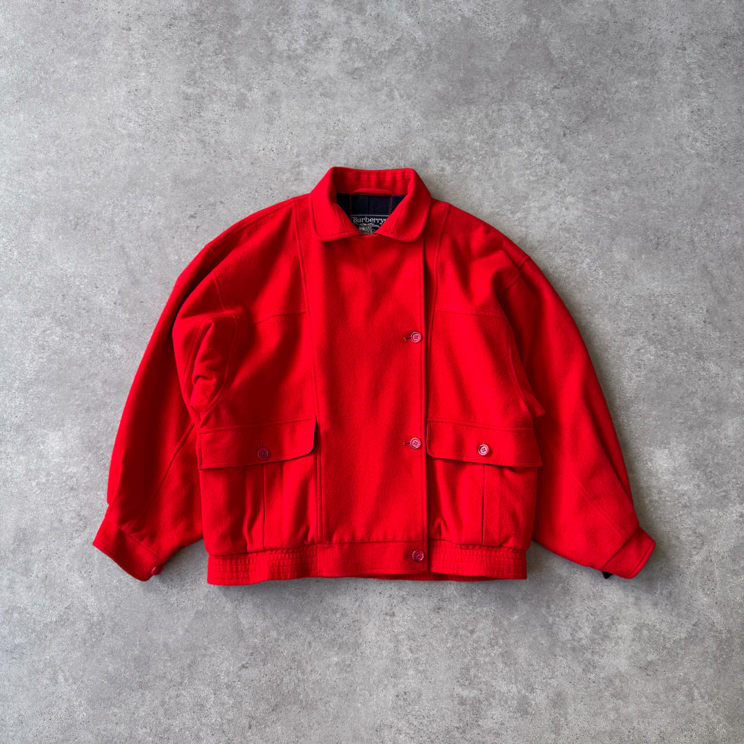Burberry's Bomber Jacket Red Women's UK 14