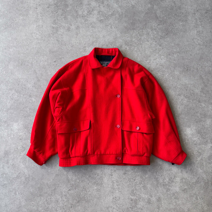 Burberry's Bomber Jacket Red Women's UK 14