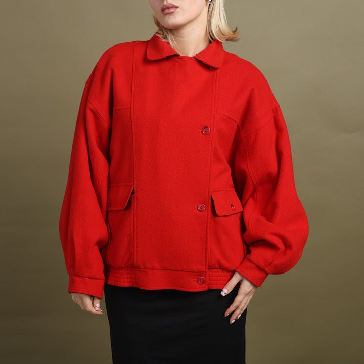 Burberry's Bomber Jacket Red Women's UK 14