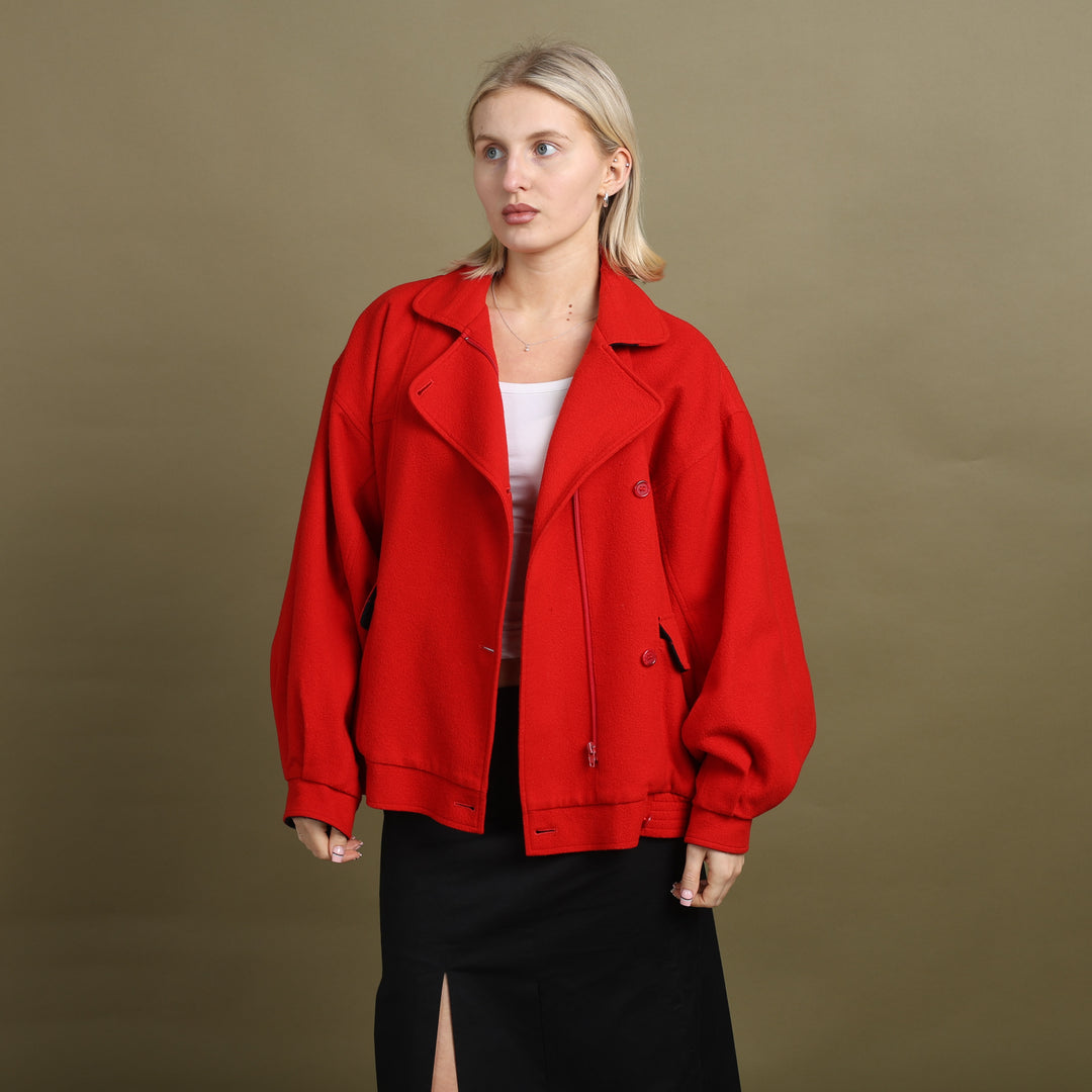 Burberry's Bomber Jacket Red Women's UK 14