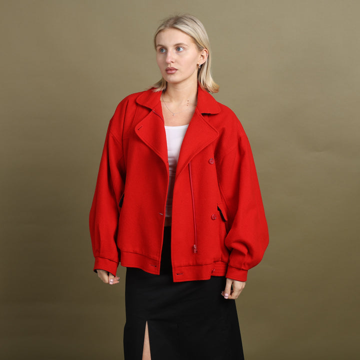 Burberry's Bomber Jacket Red Women's UK 14