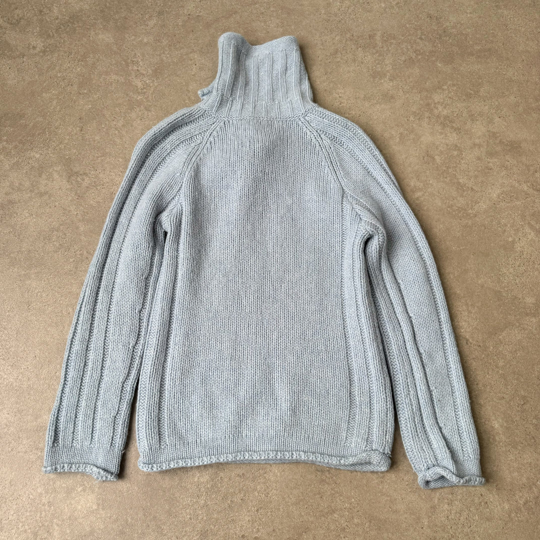 United Colors of Benetton Turtleneck Jumper Baby Blue Women's UK 10