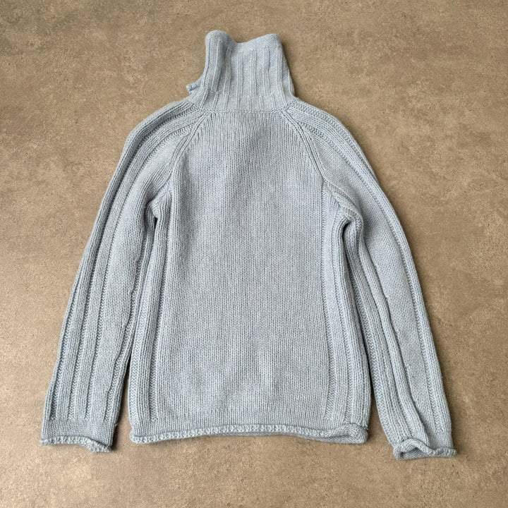 United Colors of Benetton Turtleneck Jumper Baby Blue Women's UK 10