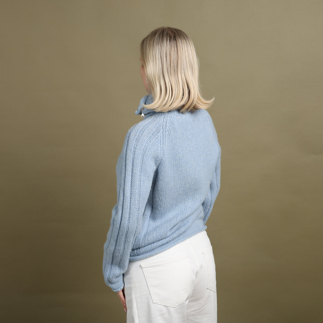 United Colors of Benetton Turtleneck Jumper Baby Blue Women's UK 10