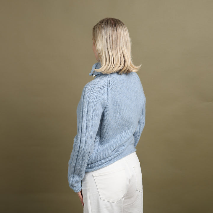United Colors of Benetton Turtleneck Jumper Baby Blue Women's UK 10