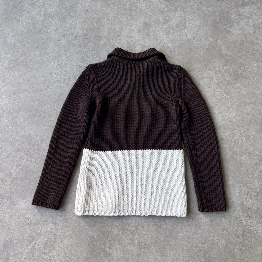 Dolce & Gabbana Rugby Jumper Brown & White Men's S