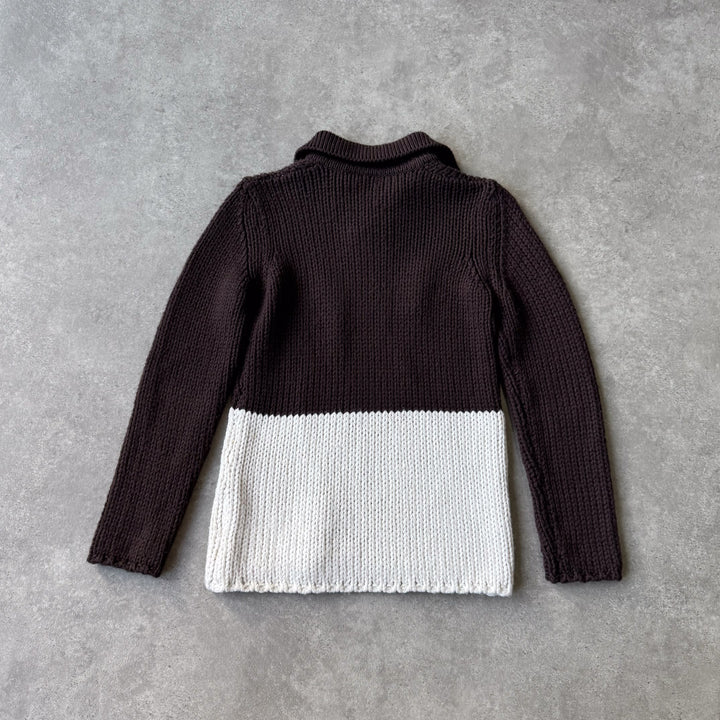 Dolce & Gabbana Rugby Jumper Brown & White Men's S