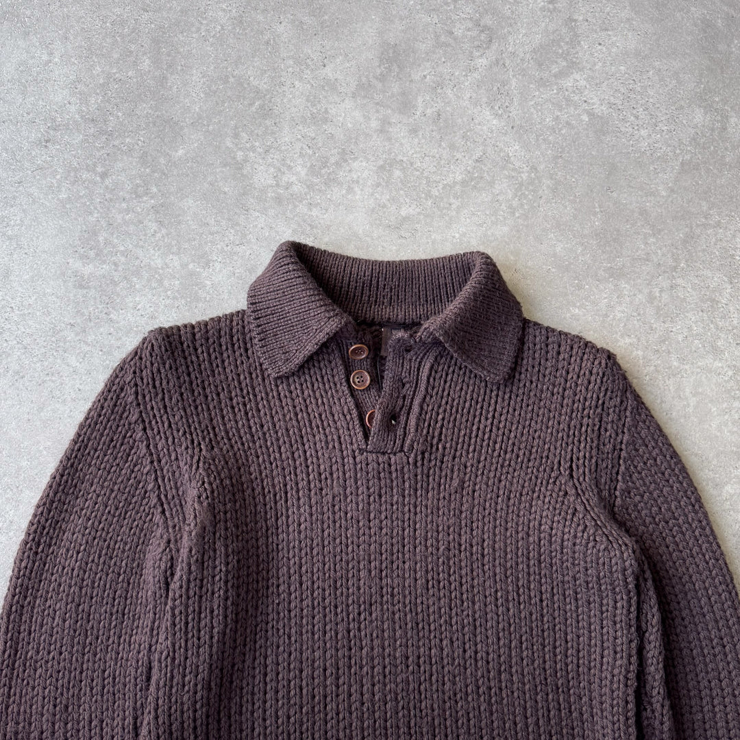 Dolce & Gabbana Rugby Jumper Brown & White Men's S