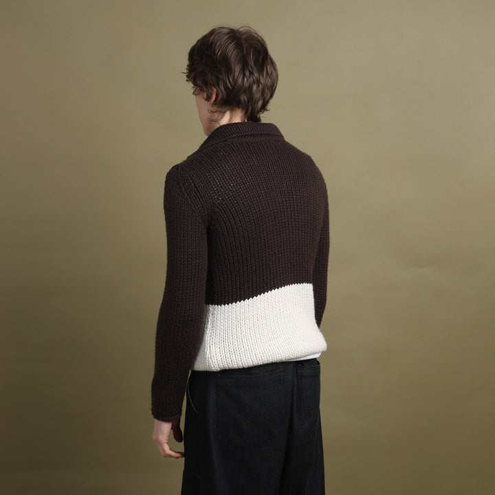 Dolce & Gabbana Rugby Jumper Brown & White Men's S