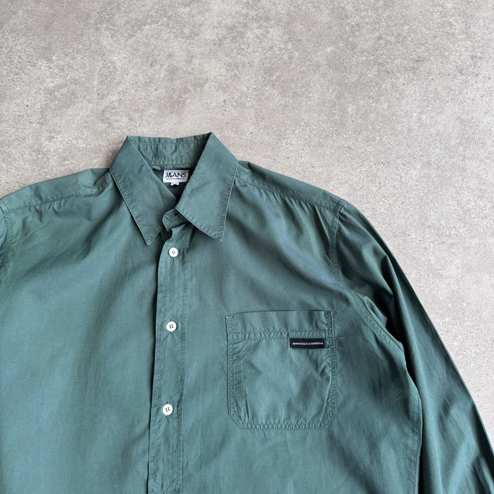 Dolce & Gabbana Dress Shirt Forest Green & Blue Men's M