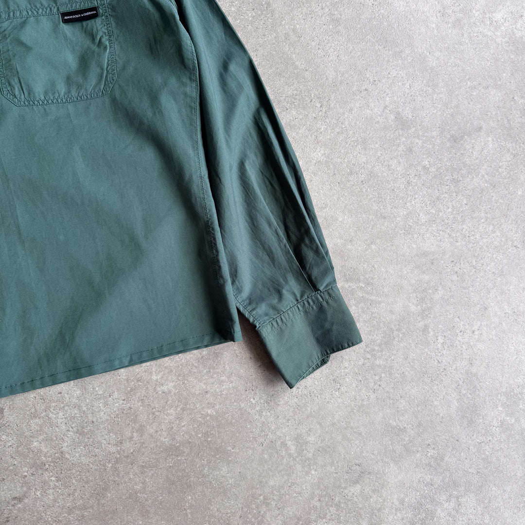 Dolce & Gabbana Dress Shirt Forest Green & Blue Men's M