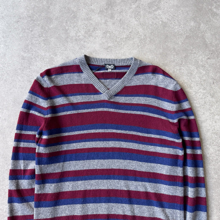 Dolce & Gabbana V-Neck Jumper Grey Men's M