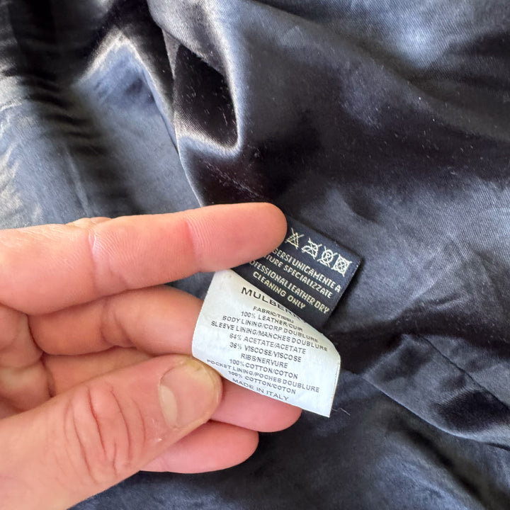 Mulberry Leather Bomber Jacket Black Men's L